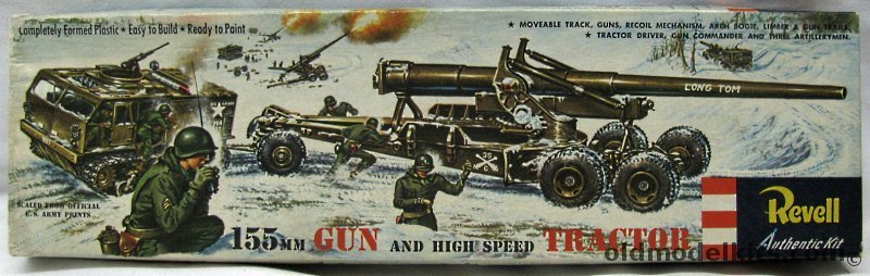 Revell 1/40 155mm 'Long Tom' Gun and M-4 High Speed Tractor 'S' Kit, H523-198 plastic model kit